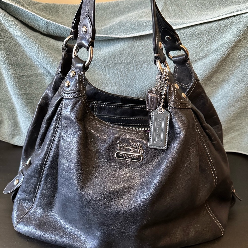 Coach Dark Leather Shoulder Bag